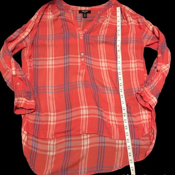 Nine West Jeans popover plaid blouse - Picture 9 of 9